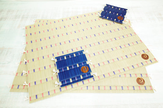 セット／畳のコースター 雨 ame ２枚 ＆ 畳のランチョンマット 雪 yuki ２枚（2月26日販売開始）